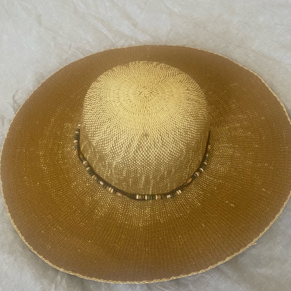 Tan and Cream Woven Hat